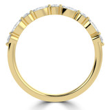 Marquise Diamond Shared Prong Semi-Eternity Wedding Band Ring in Yellow Gold Alternating Marquise & Round Set Diamonds (MVSXB1124-Y)