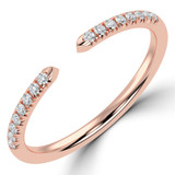 Round Diamond Open Semi-Eternity Wedding Band Ring in Rose Gold (MVSXB1126-R)