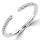 Round Diamond Open Semi-Eternity Wedding Band Ring in White Gold (MVSXB1126-W)