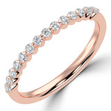 Round Diamond Shared Prong Semi-Eternity Wedding Band Ring in Rose Gold (MVSXB1127-R)