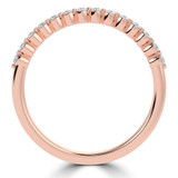 Round Diamond Shared Prong Semi-Eternity Wedding Band Ring in Rose Gold (MVSXB1127-R)