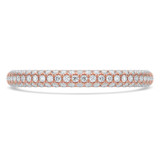 Round Diamond Three-row Dome Pave Semi-Eternity Wedding Band Ring in Rose Gold (MVSXB1128-R)