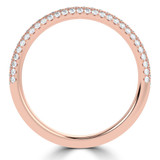 Round Diamond Three-row Dome Pave Semi-Eternity Wedding Band Ring in Rose Gold (MVSXB1128-R)