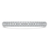 Round Diamond Three-row Dome Pave Semi-Eternity Wedding Band Ring in White Gold (MVSXB1128-W)
