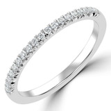 Round Diamond Semi-Eternity Wedding Band Ring in White Gold (MVSXB1129-W)