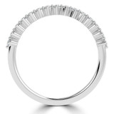 Round Diamond Shared Prong Compass Set Semi-Eternity Wedding Band Ring in White Gold (MVSXB1130-W)