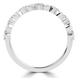 Marquise Diamond Tiara Semi-Eternity Wedding Band Ring in White Gold Alternating Marquise & Round Set Diamonds (MVSXB1134-W)