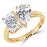 Pear Diamond Toi et Moi Ring in Yellow Gold (MDR260001)