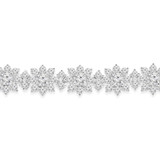 Round Diamond Floral Halo Clusters Tennis Bracelet in White Gold (MDR260018)