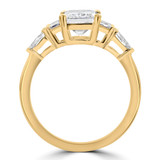 Radiant Diamond Five-stone Solitaire with Accents Ring in Yellow Gold with Baguette & Pear Accents (MDR260041)