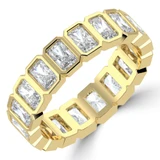 Full Eternity Radiant Diamond Anniversary Wedding Band Ring in Yellow Gold (MVSAR1023-Y)