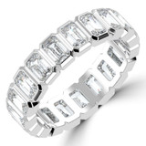 Full Eternity Emerald Diamond Anniversary Wedding Band Ring in White Gold (MVSAR1032-W)