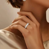 Full Eternity Emerald Diamond Anniversary Wedding Band Ring in White Gold (MVSAR1032-W)