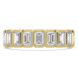 Full Eternity Emerald Diamond Anniversary Wedding Band Ring in Yellow Gold (MVSAR1032-Y)