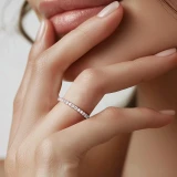 Full Eternity Round Diamond Anniversary Wedding Band Ring in Rose Gold (MVSAR1035-R)
