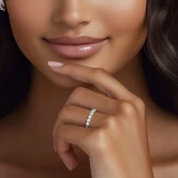 Full Eternity Round Diamond Anniversary Wedding Band Ring in White Gold (MVSAR1039-W)