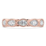 Full Eternity Pear Diamond Anniversary Wedding Band Ring in Rose Gold (MVSAR1046-R)