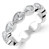 Full Eternity Pear Diamond Anniversary Wedding Band Ring in White Gold (MVSAR1046-W)