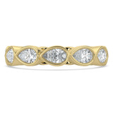 Full Eternity Pear Diamond Anniversary Wedding Band Ring in Yellow Gold (MVSAR1046-Y)