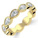 Full Eternity Pear Diamond Anniversary Wedding Band Ring in Yellow Gold (MVSAR1046-Y)