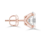 Round Diamond 4-Prong single Mens Stud Earring in Rose Gold with Screwback (MVSE3001-R)