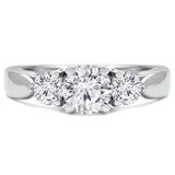 Round Diamond Three-Stone Engagement Ring in White Gold (MVSX1002-W)