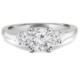 Round Diamond Three-Stone Engagement Ring in White Gold (MVSX1004-W)