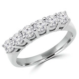 Round Diamond Six-Stone Anniversary Wedding Band Ring in White Gold (MVSX1007-W)