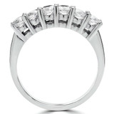 Round Diamond Six-Stone Anniversary Wedding Band Ring in White Gold (MVSX1007-W)