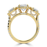 Oval Diamond Triple Halo Three-Stone Engagement Ring in Yellow Gold (MVSX1044-Y)