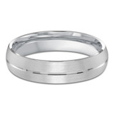 5 MM Satin Finish High Polish Modern Mens Wedding Band in White Gold (MDVB0727)