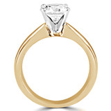 Round Diamond Solitaire Engagement Ring in Yellow Gold