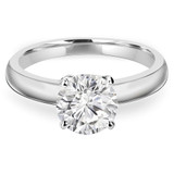 Round Diamond Solitaire Engagement Ring in White Gold