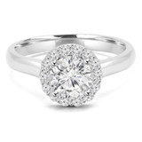 Round Diamond Round Halo Engagement Ring in White Gold Round Diamond Round Halo Engagement Ring in White Gold