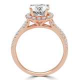 Round Diamond Infinity Round Halo Engagement Ring in Rose Gold