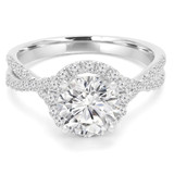 Round Diamond Infinity Round Halo Engagement Ring in White Gold