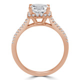 Princess Diamond Split-Shank Halo Engagement Ring in Rose Gold