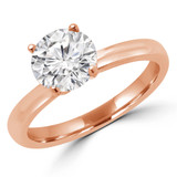 Round Diamond Solitaire Engagement Ring in Rose Gold