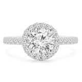 Round Diamond Round Halo Engagement Ring in White Gold