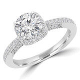 Round Diamond Vintage Halo Engagement Ring in White Gold Round Diamond Vintage Halo Engagement Ring in White Gold