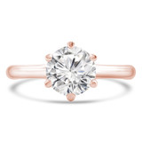 Round Diamond 6-Prong Trellis Solitaire Engagement Ring in Rose Gold