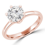 Round Diamond 6-Prong Trellis Solitaire Engagement Ring in Rose Gold