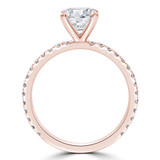 Round Diamond Solitaire with Accents Engagement Ring in Rose Gold