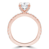 Round Diamond Solitaire with Accents Engagement Ring in Rose Gold