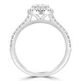 Radiant Diamond Cathedral Split-Shank Halo Engagement Ring in White Gold