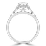 Oval Diamond Vintage Cathedral Oval Halo Engagement Ring in White Gold