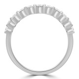 Round Diamond Tiara Semi-Eternity Anniversary Wedding Band Ring in White Gold
