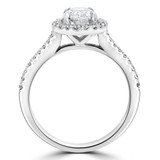 Oval Diamond Oval Halo Engagement Ring in White Gold with Accents
