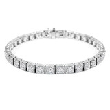 Round Diamond Milgrained Tennis Bracelet in White Gold Round Diamond Milgrained Tennis Bracelet in White Gold