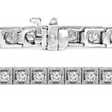 Round Diamond Milgrained Tennis Bracelet in White Gold Round Diamond Milgrained Tennis Bracelet in White Gold